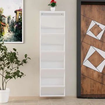 Rylanis skoskab 50x169 cm - Hvid - Opbevaring - Skoopbevaring