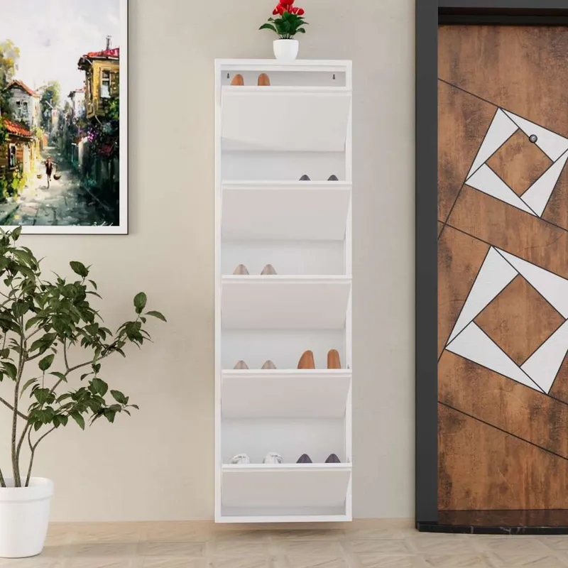 Rylanis skoskab 50x169 cm - Hvid - Opbevaring - Skoopbevaring