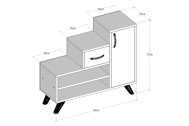 Sacavem Skoskab 90x33 cm - Opbevaring - Skoopbevaring - Skoskab