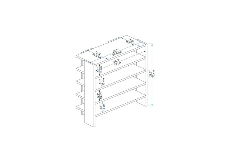 Sargel Skoskab 75,6 cm - Antracit - Opbevaring - Skoopbevaring