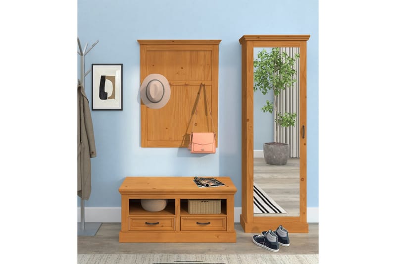 Selma Skoskab 60x180 cm - Natur - Opbevaring - Skoopbevaring - Skoskab