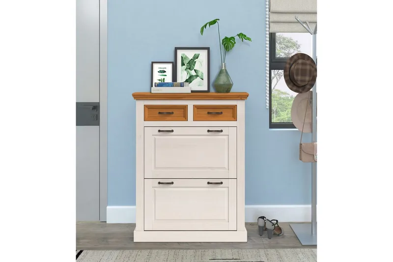 Selma Skoskab 90x115 cm - Hvid - Opbevaring - Skoopbevaring