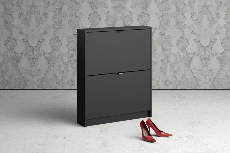 Shoey Skoskab 2 Fack - Sort - Opbevaring - Skoopbevaring - Skoskab