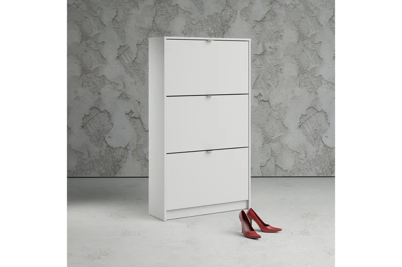 Shoey Skoskab 3 Fack - Hvid - Opbevaring - Skoopbevaring - Skoskab