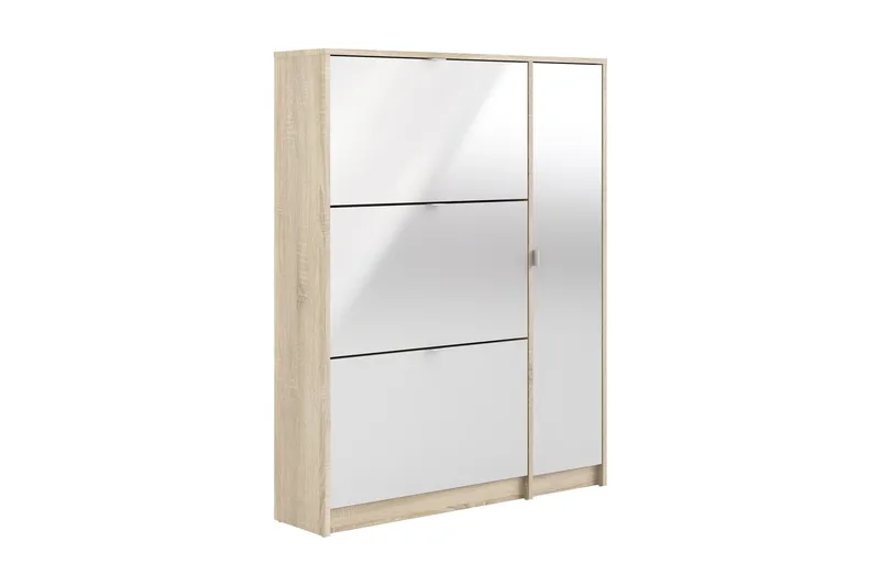 Shoey Skoskab 3 Fack, Træ/Natur/Hvid