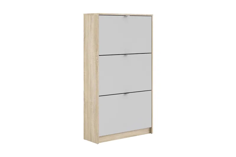 Shoey Skoskab 3 Fack, Træ/Natur/Hvid