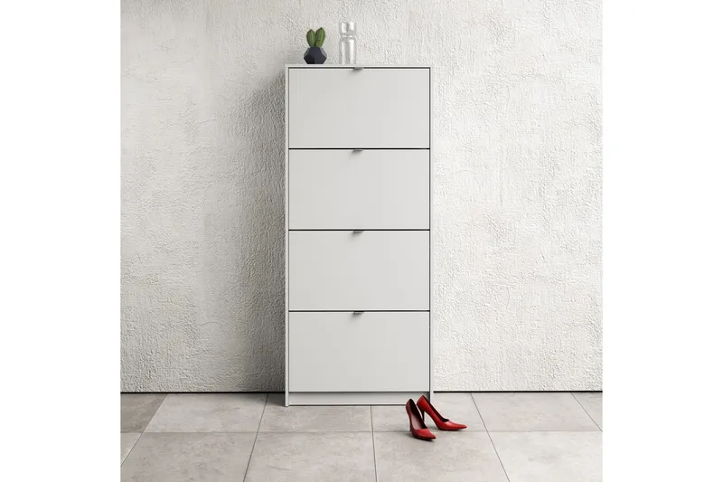 Shoey Skoskab 4 Fack - Hvid - Opbevaring - Skoopbevaring - Skoskab