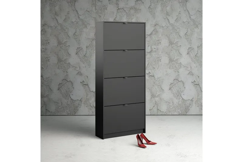 Shoey Skoskab 4 Fack - Sort - Opbevaring - Skoopbevaring - Skoskab