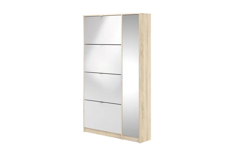 Shoey Skoskab 4 Fack, Træ/Natur/Hvid