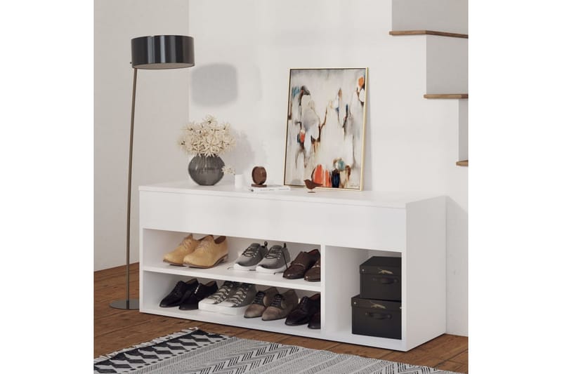 skoreol 105x30x45 cm spånplade hvid - Hvid - Opbevaring - Skoopbevaring - Skoskab
