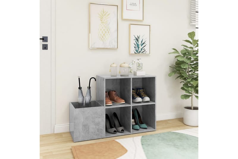 skoreol 105x35,5x70 cm spånplade betongrå - Grå - Opbevaring - Skoopbevaring