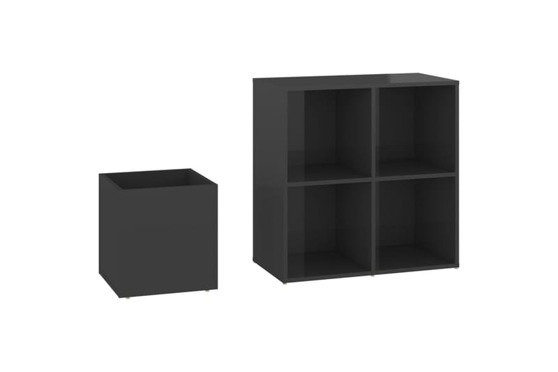 skoreol 105x35,5x70 cm spånplade grå højglans - Grå - Opbevaring - Skoopbevaring