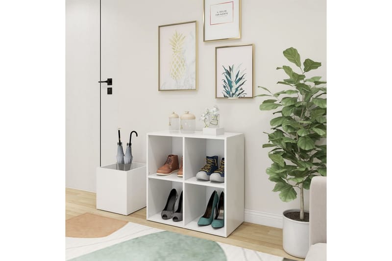 skoreol 105x35,5x70 cm spånplade hvid - Hvid - Opbevaring - Skoopbevaring