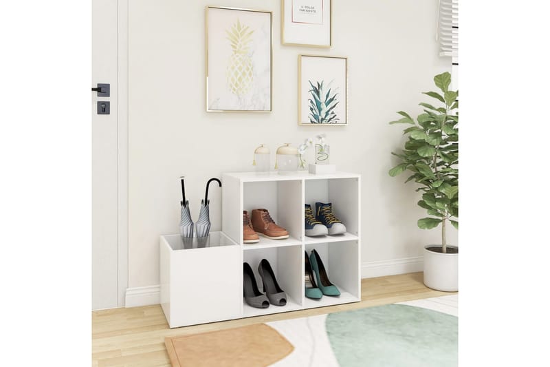 skoreol 105x35,5x70 cm spånplade hvid - Hvid - Opbevaring - Skoopbevaring