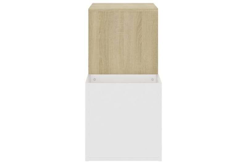 skoreol 105x35,5x70 cm spånplade hvid og sonoma-eg - Beige - Entréopbevaring - Skoopbevaring - Skohylde