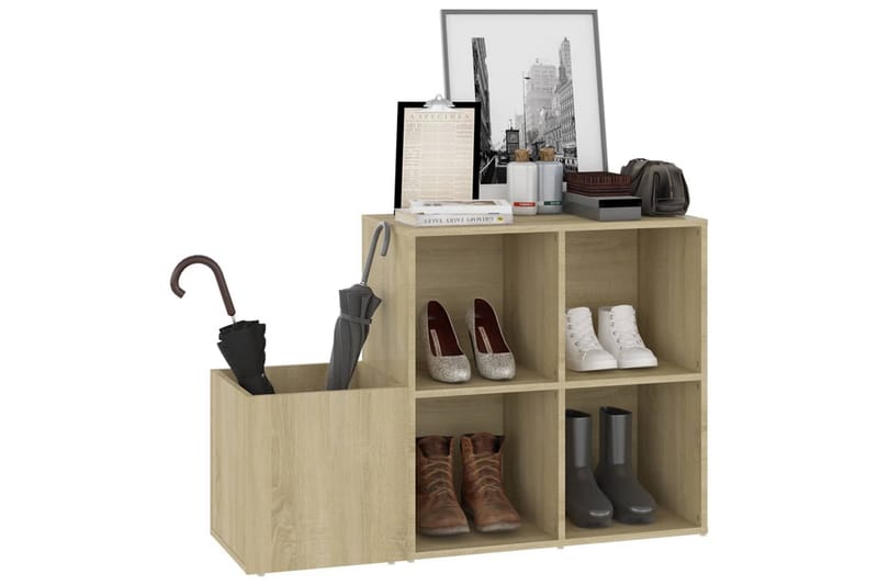 skoreol 105x35,5x70 cm spånplade sonoma-eg - Brun - Opbevaring - Skoopbevaring
