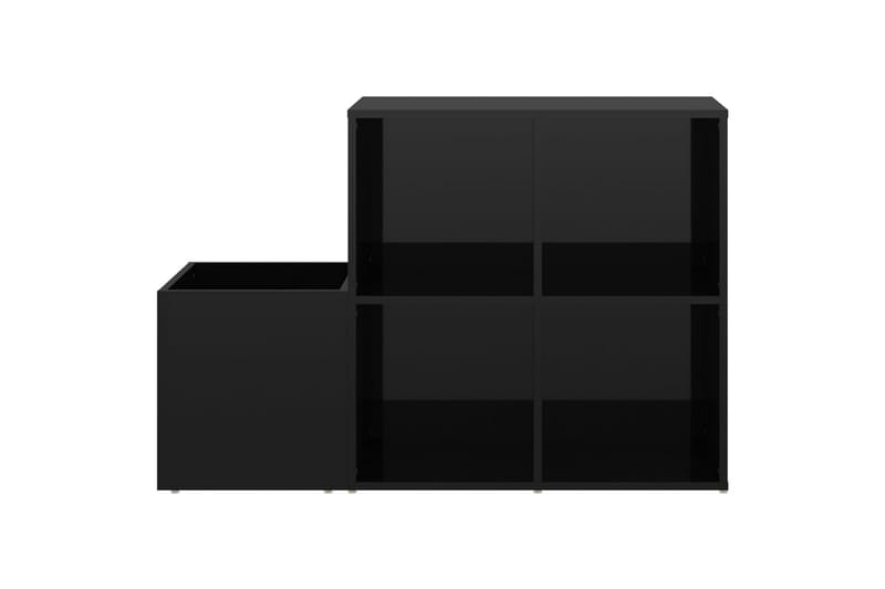 skoreol 105x35,5x70 cm spånplade sort højglans - Sort - Entréopbevaring - Skoopbevaring - Skohylde