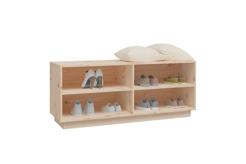 skoreol 110x34x45 cm massivt fyrretræ - Brun - Opbevaring - Skoopbevaring - Skoskab
