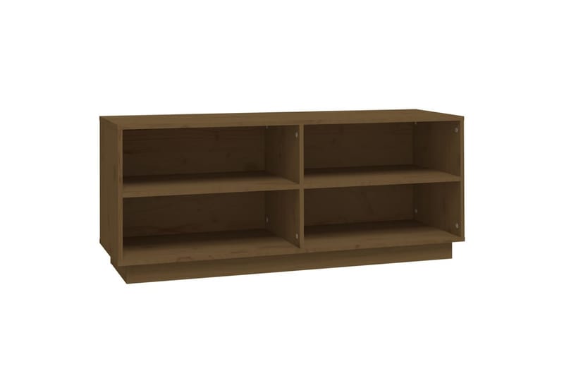 skoreol 110x34x45 cm massivt fyrretræ gyldenbrun - Brun - Opbevaring - Skoopbevaring - Skoskab