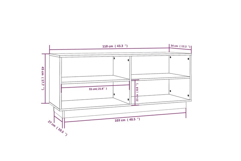 skoreol 110x34x45 cm massivt fyrretræ gyldenbrun - Brun - Opbevaring - Skoopbevaring - Skoskab