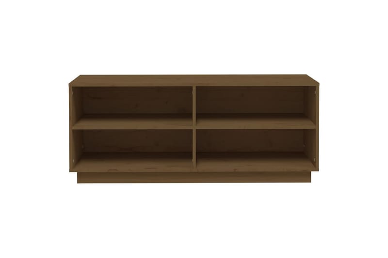 skoreol 110x34x45 cm massivt fyrretræ gyldenbrun - Brun - Opbevaring - Skoopbevaring - Skoskab