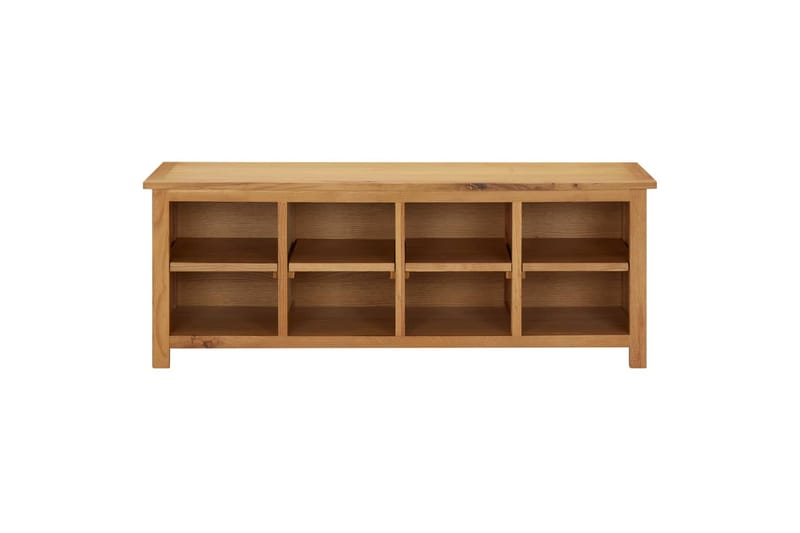 skoreol 114x37x45 cm massivt egetræ - Brun - Opbevaring - Skoopbevaring