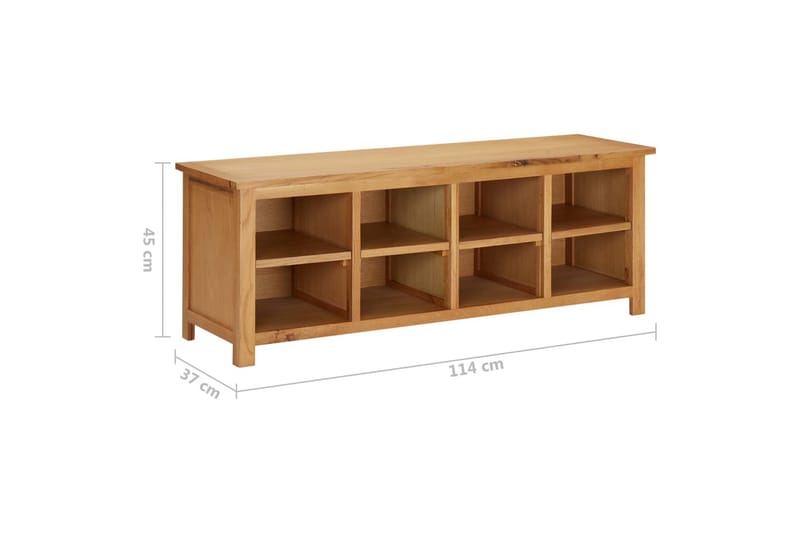skoreol 114x37x45 cm massivt egetræ - Brun - Opbevaring - Skoopbevaring