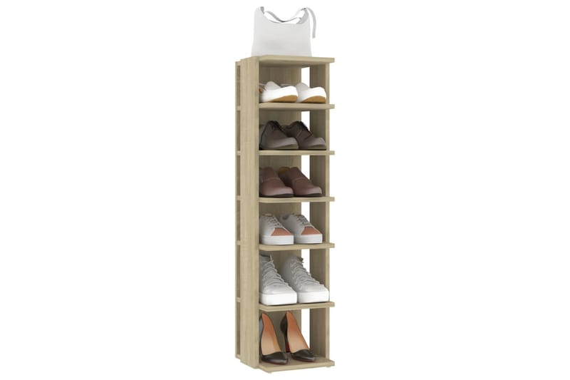 skoreol 25x27x102 cm spånplade sonoma-eg - Brun - Opbevaring - Skoopbevaring