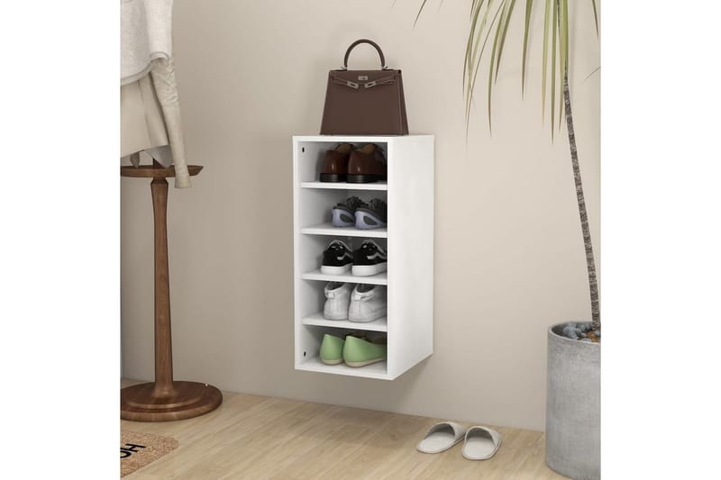 skoreol 31,5x35x70 cm spånplade hvid - Hvid - Opbevaring - Skoopbevaring