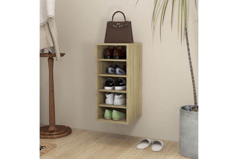 skoreol 31,5x35x70 cm spånplade sonoma-eg - Brun - Opbevaring - Skoopbevaring