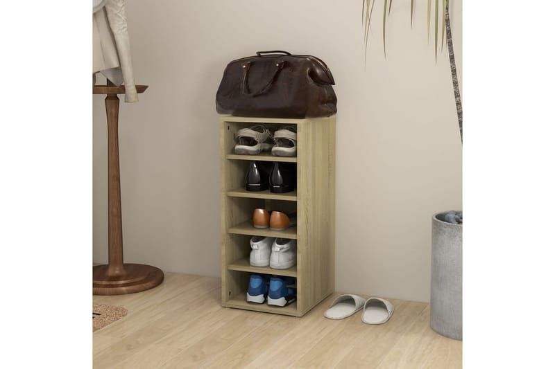 skoreol 31,5x35x70 cm spånplade sonoma-eg - Brun - Opbevaring - Skoopbevaring