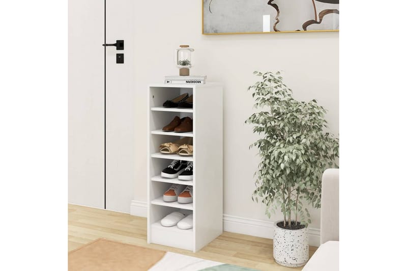 skoreol 31,5x35x90 cm spånplade hvid - Hvid - Opbevaring - Skoopbevaring