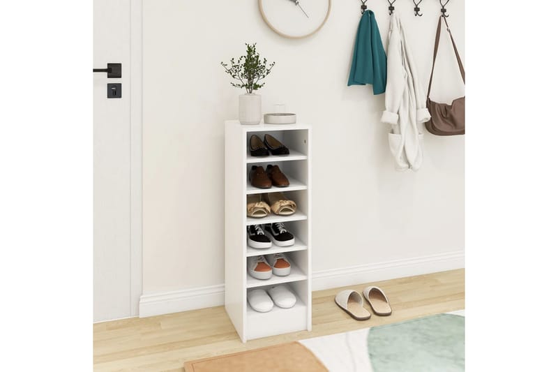 skoreol 31,5x35x90 cm spånplade hvid - Hvid - Opbevaring - Skoopbevaring