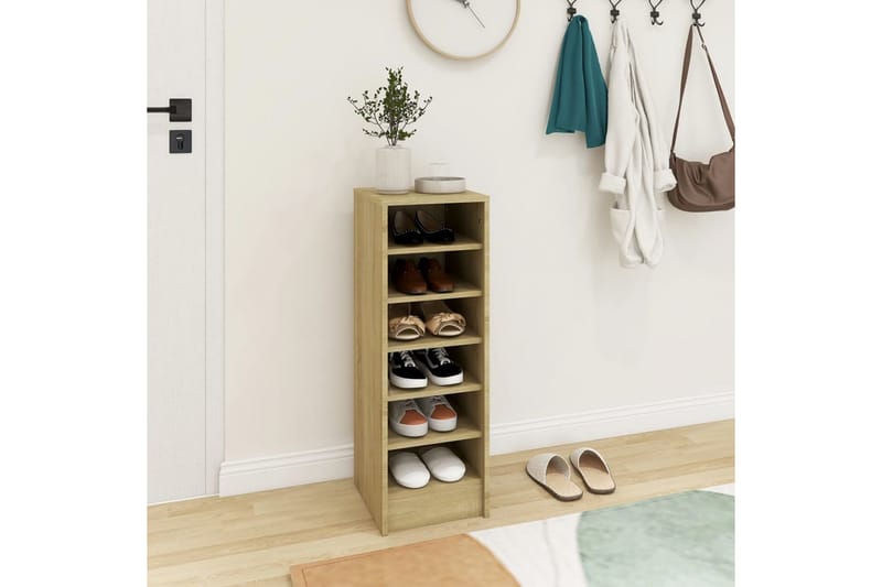 skoreol 31,5x35x90 cm spånplade sonoma-eg - Brun - Opbevaring - Skoopbevaring