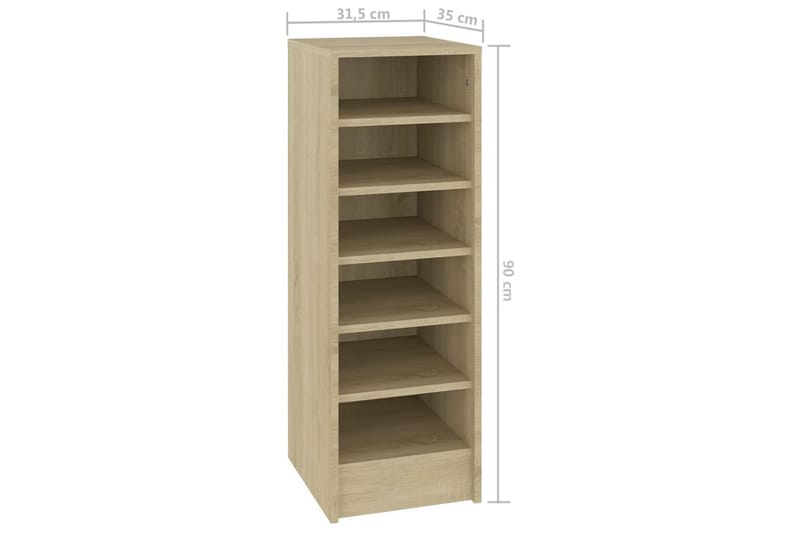 skoreol 31,5x35x90 cm spånplade sonoma-eg - Brun - Opbevaring - Skoopbevaring