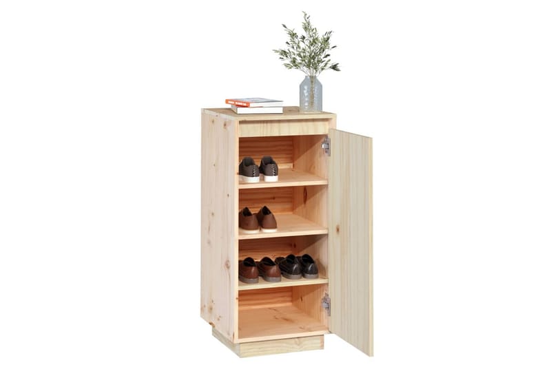 skoreol 35x35x80 cm massivt fyrretræ - Brun - Opbevaring - Skoopbevaring - Skoskab