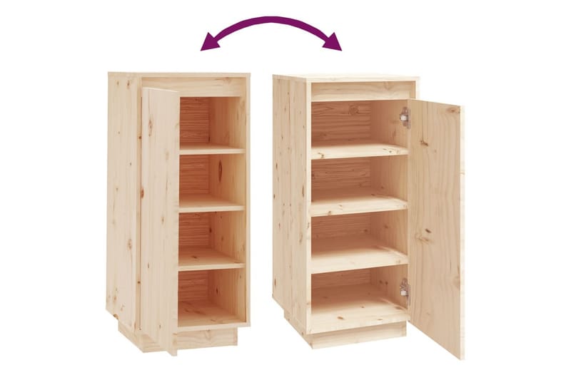 skoreol 35x35x80 cm massivt fyrretræ - Brun - Opbevaring - Skoopbevaring - Skoskab