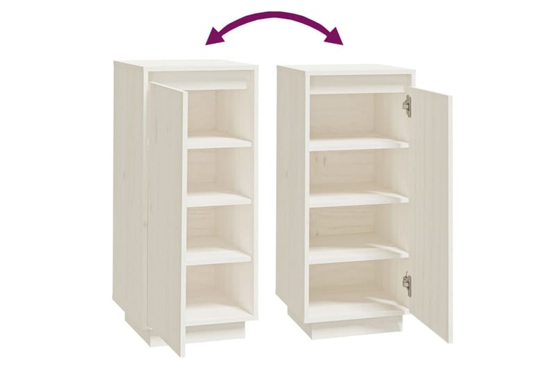skoreol 35x35x80 cm massivt fyrretræ hvid - Hvid - Opbevaring - Skoopbevaring - Skoskab