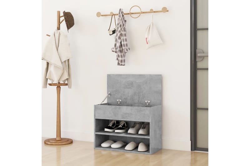 skoreol 60x30x45 cm spånplade betongrå - Grå - Opbevaring - Skoopbevaring - Skoskab
