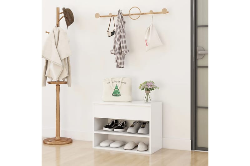 skoreol 60x30x45 cm spånplade hvid - Hvid - Opbevaring - Skoopbevaring