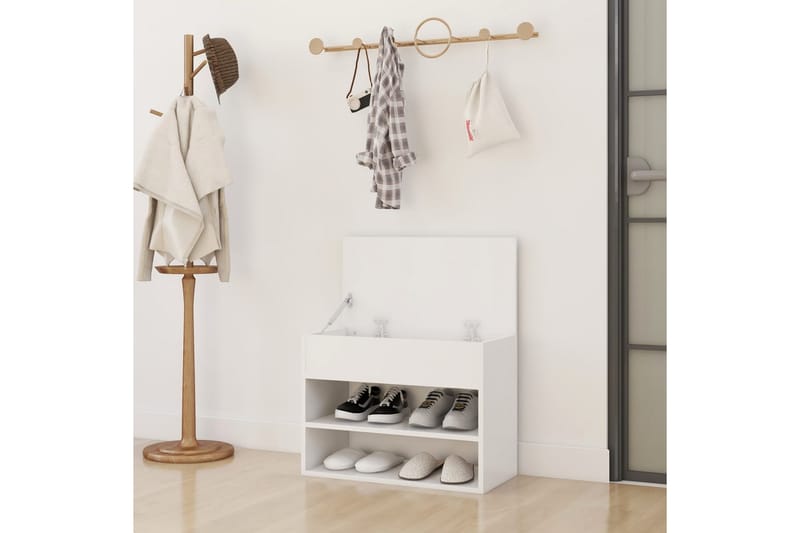 skoreol 60x30x45 cm spånplade hvid - Hvid - Opbevaring - Skoopbevaring