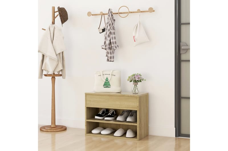 skoreol 60x30x45 cm spånplade sonoma-eg - Brun - Opbevaring - Skoopbevaring - Skoskab