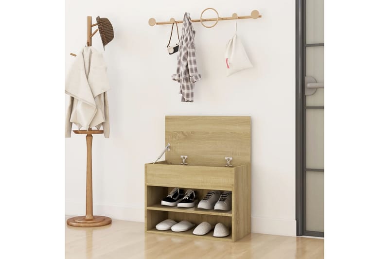 skoreol 60x30x45 cm spånplade sonoma-eg - Brun - Opbevaring - Skoopbevaring - Skoskab
