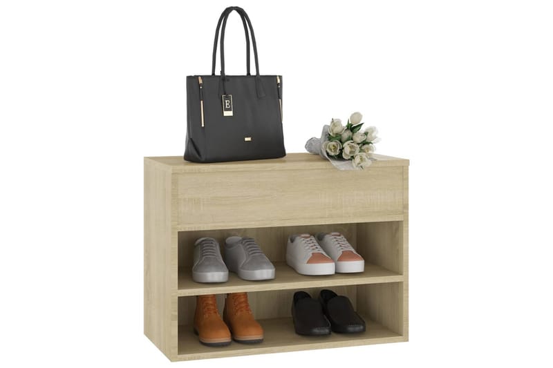 skoreol 60x30x45 cm spånplade sonoma-eg - Brun - Opbevaring - Skoopbevaring - Skoskab
