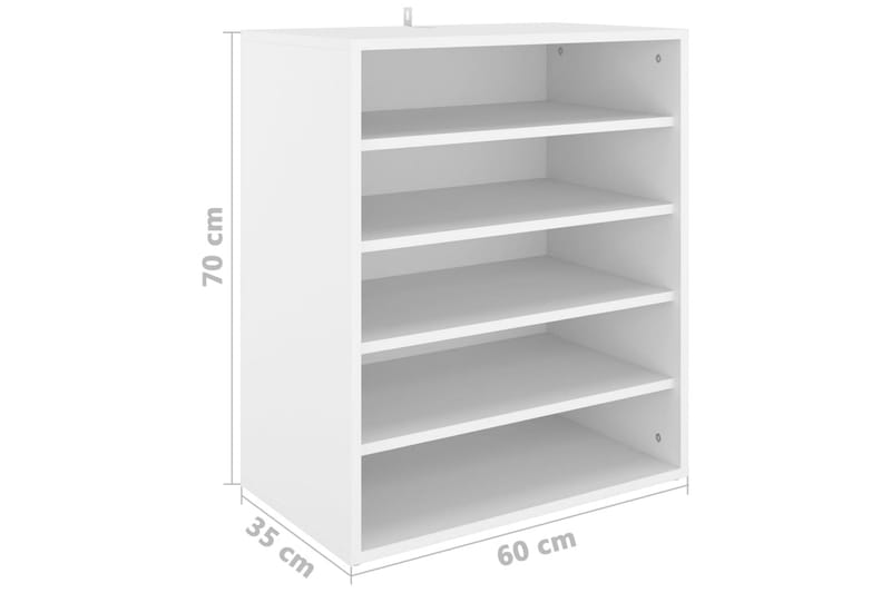 skoreol 60x35x70 cm spånplade hvid - Hvid - Opbevaring - Skoopbevaring