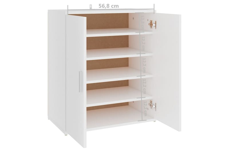 skoreol 60x35x70 cm spånplade hvid - Hvid - Entréopbevaring - Skoopbevaring - Skohylde