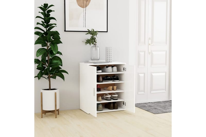 skoreol 60x35x70 cm spånplade hvid - Hvid - Opbevaring - Skoopbevaring