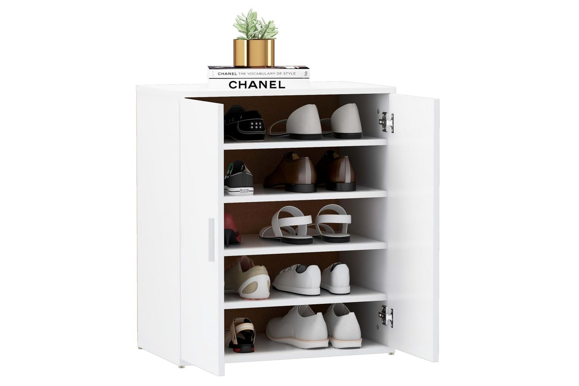 skoreol 60x35x70 cm spånplade hvid - Hvid - Opbevaring - Skoopbevaring
