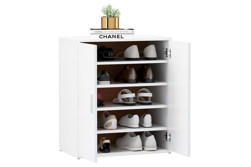 skoreol 60x35x70 cm spånplade hvid - Hvid - Opbevaring - Skoopbevaring