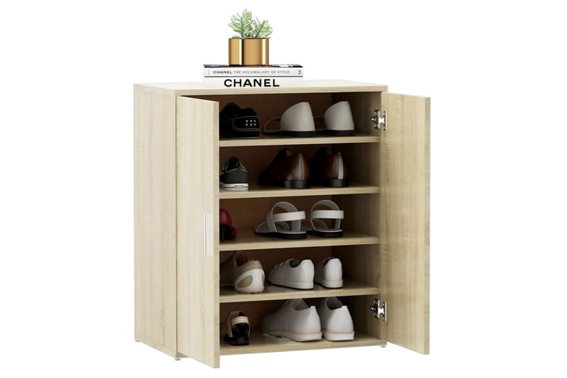 skoreol 60x35x70 cm spånplade sonoma-eg - Brun - Opbevaring - Skoopbevaring